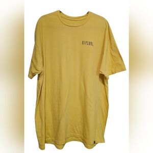 Rip Curl Men Top Yellow Standard Fit Size 2XL T-Shirt 100%Cotton Surf